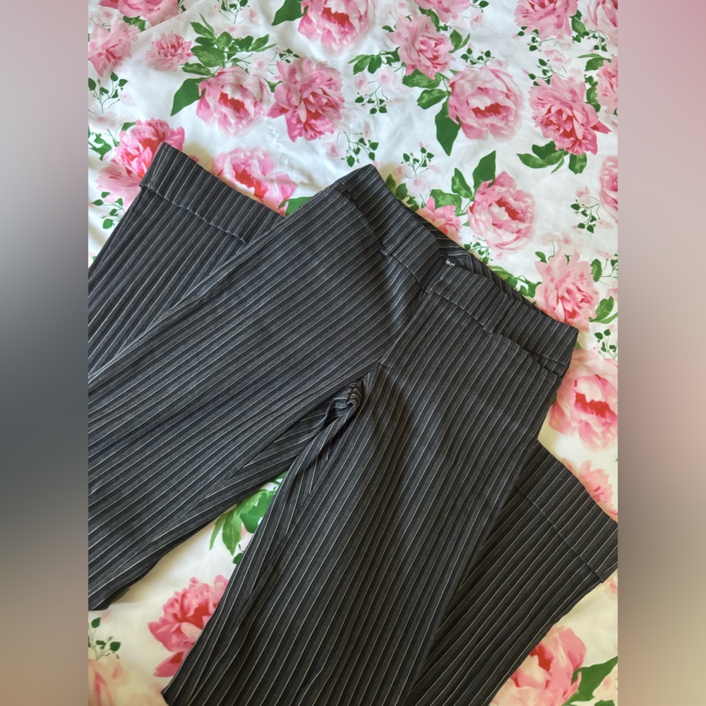 Low rise pinstripe flare pants